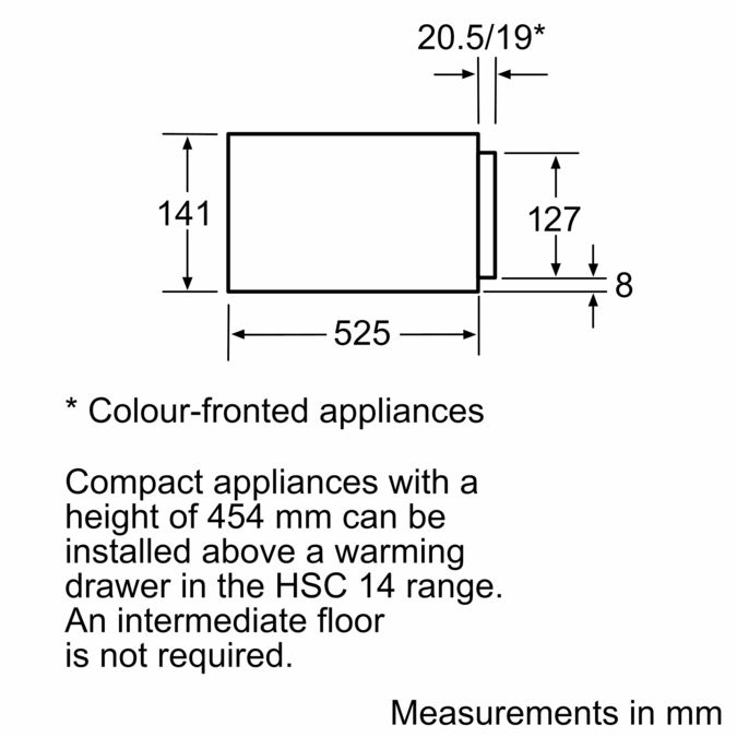 Serie | 8 Built-in warming drawer 14.1 cm HSC140652B HSC140652B-4