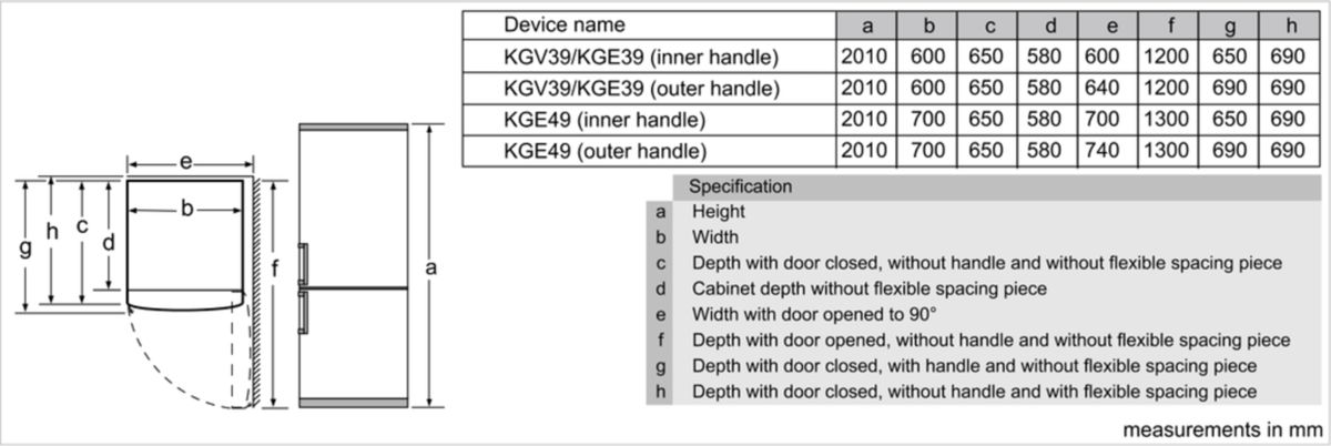 Serie | 6 Inoxlook ajtók Kombinált hűtő / fagyasztó KGE39BL41 KGE39BL41-3