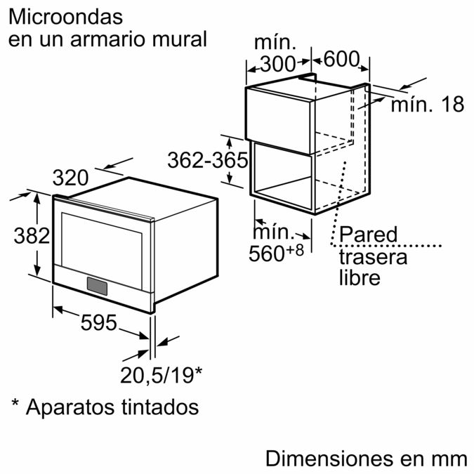 Serie 8 Microondas integrable Acero inoxidable HMT85GR53 HMT85GR53-8