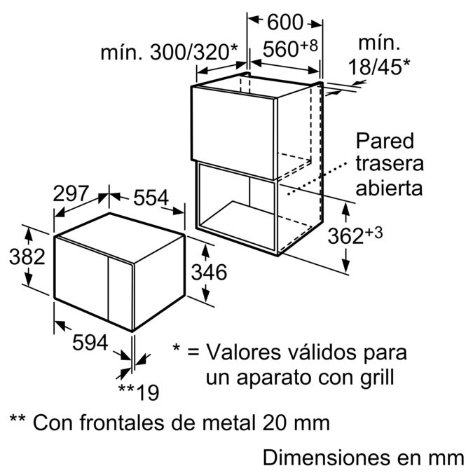 Serie | 6 built-in microwave Acero inoxidable HMT72G654 HMT72G654-6