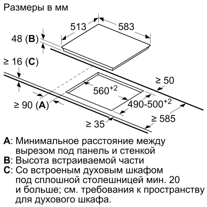 Варочная панель на столешнице