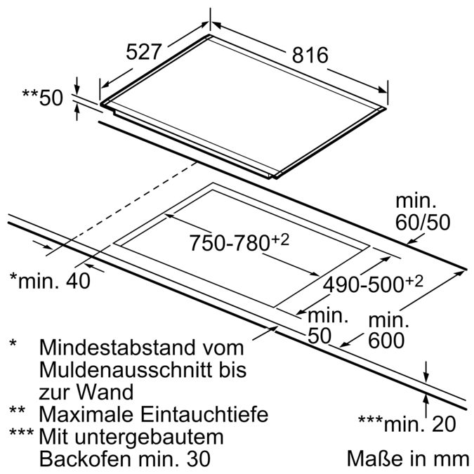 Pie875t14e Induktions-kochstelle Glaskeramik 