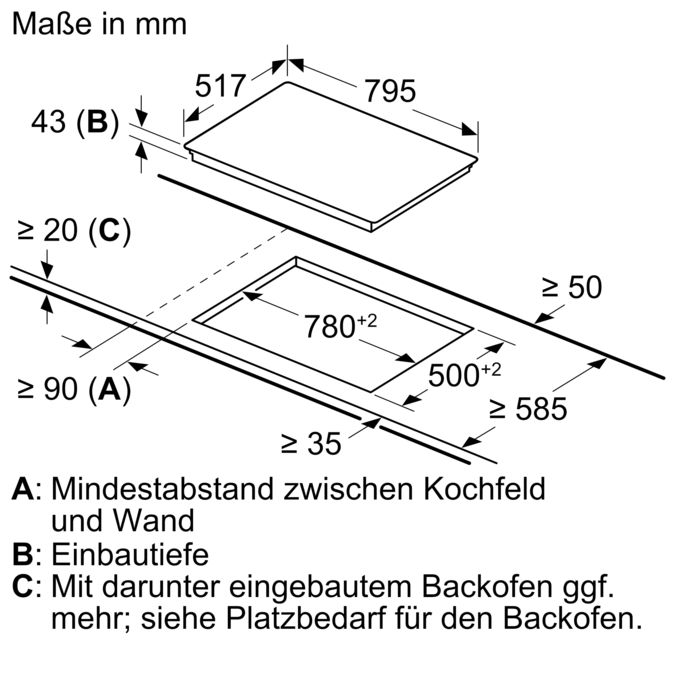 Serie 4 Elektro-Kochfeld 80 cm herdgesteuert, Schwarz, Mit Rahmen aufliegend NKC845FB1D NKC845FB1D-6