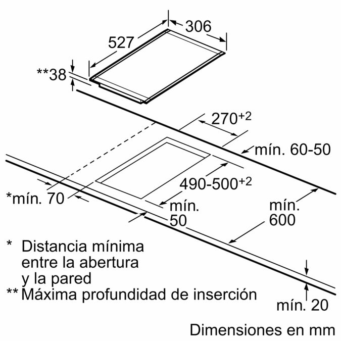 Serie 8 Placa dominó 30 cm Negro, con perfiles  PKF375N14E PKF375N14E-10