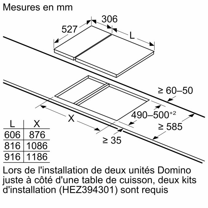 Série 6 Table à induction domino 30 cm Noir, avec cadre PIB375FB1E PIB375FB1E-10