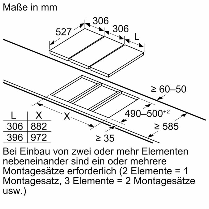 Serie 6 Domino-Kochfeld, Induktion 30 cm Schwarz, Mit Rahmen aufliegend PIB375FB1E PIB375FB1E-7