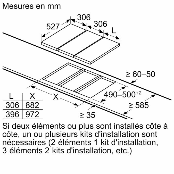 Série 6 Table à induction domino 30 cm Noir, avec cadre PIB375FB1E PIB375FB1E-7