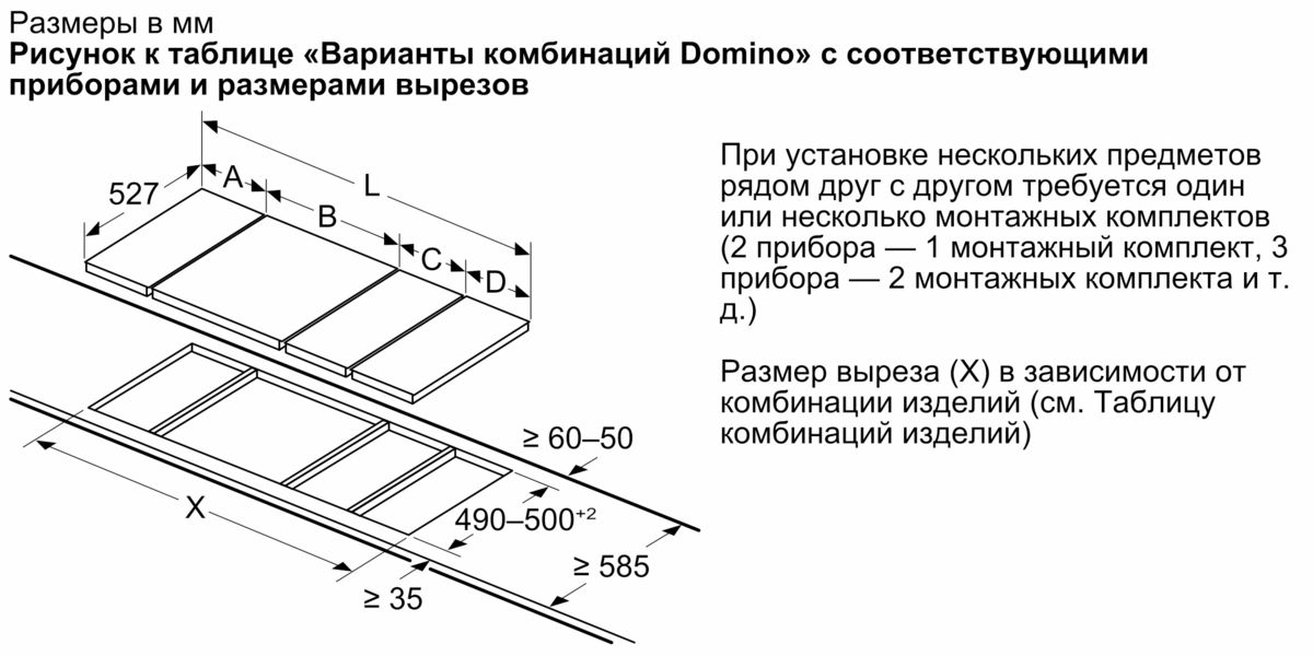 Установка варочной панели домино в столешницу