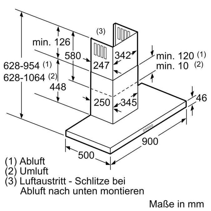 Serie | 8 Wandesse 90 cm Edelstahl DWB098J50 DWB098J50-8