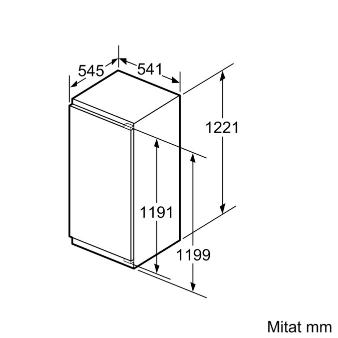 Serie 4 Kalustepeitteinen jääkaappi pakastinlokerolla 122.5 x 56 cm KIL42VF30 KIL42VF30-9