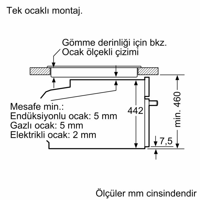 Serie 8 Mikrodalga Fonksiyonlu Kompakt Ankastre Fırın 60 x 45 cm Siyah CMG7241B1 CMG7241B1-11