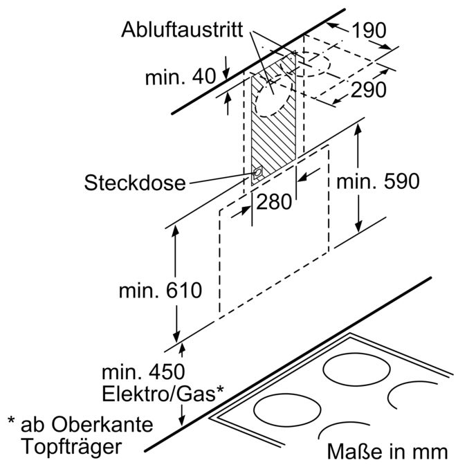 Serie | 6 Wandesse, 60 cm Schräg-Essen-Design DWK06G660 DWK06G660-10