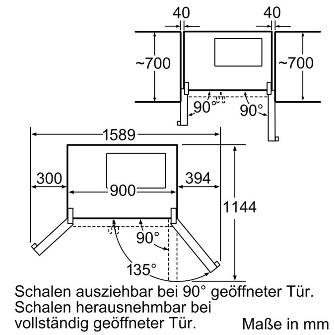 Serie | 6 Türen Edelstahl Optik Kühl-/Gefrierkombination Side by Side, NoFrost KAN60A45 KAN60A45-4