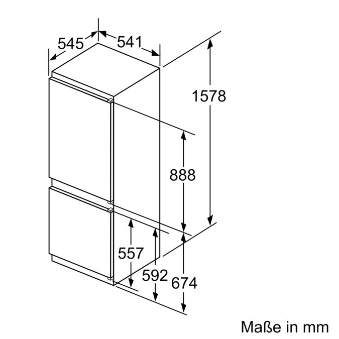 Serie 4 Einbau-Kühl-Gefrier-Kombination mit Gefrierbereich unten 157.8 x 54.1 cm Schleppscharnier KIV77VSF0 KIV77VSF0-8
