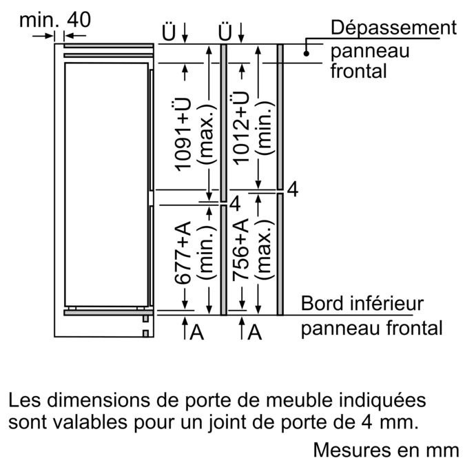 Serie | 4 Réfrigérateur-congélateur intégrable avec compartiment congélation en bas KIV86VS30Y KIV86VS30Y-3
