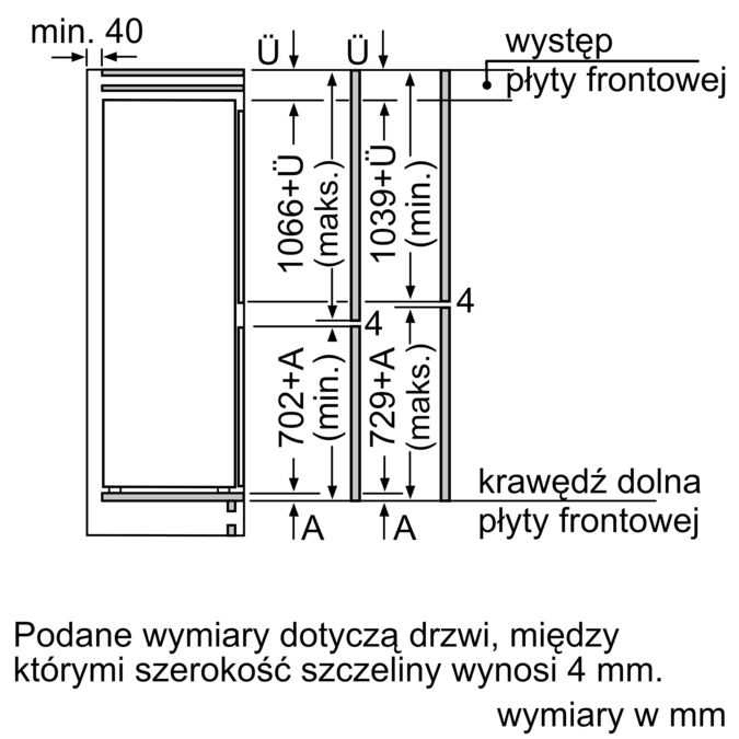 Serie 4 Chłodziarko-zamrażarka do zabudowy z dolną zamrażarką 177.2 x 54.1 cm Zawias płaski KIN86VFE0 KIN86VFE0-10