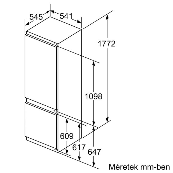 Serie | 4 Beépíthető, alulfagyasztós hűtő-fagyasztó kombináció 177.2 x 54.1 cm flat hinge KIV87VFF0 KIV87VFF0-11