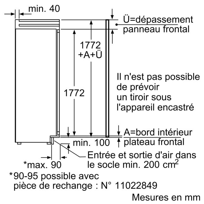 Serie | 8 Réfrigérateur intégrable 177.5 x 56 cm KIF42P60 KIF42P60-8