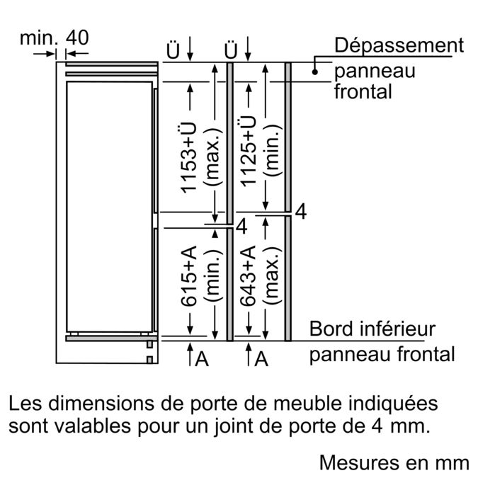 Serie | 6 Réfrigérateur-congélateur intégrable avec compartiment congélation en bas KIC82AF30 KIC82AF30-3