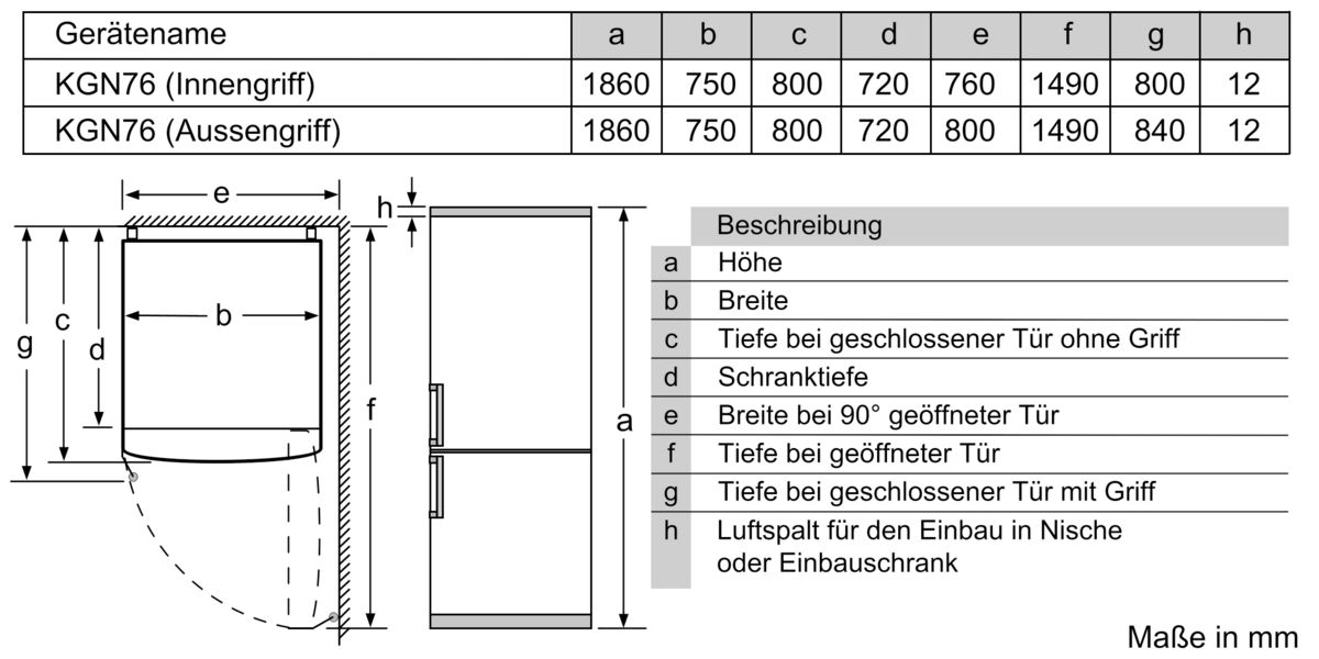 Serie 6 Freistehende Kühl-Gefrier-Kombination mit Gefrierbereich unten 186 x 75 cm Gebürsteter schwarzer Stahl AntiFingerprint KGN76AXDR KGN76AXDR-8