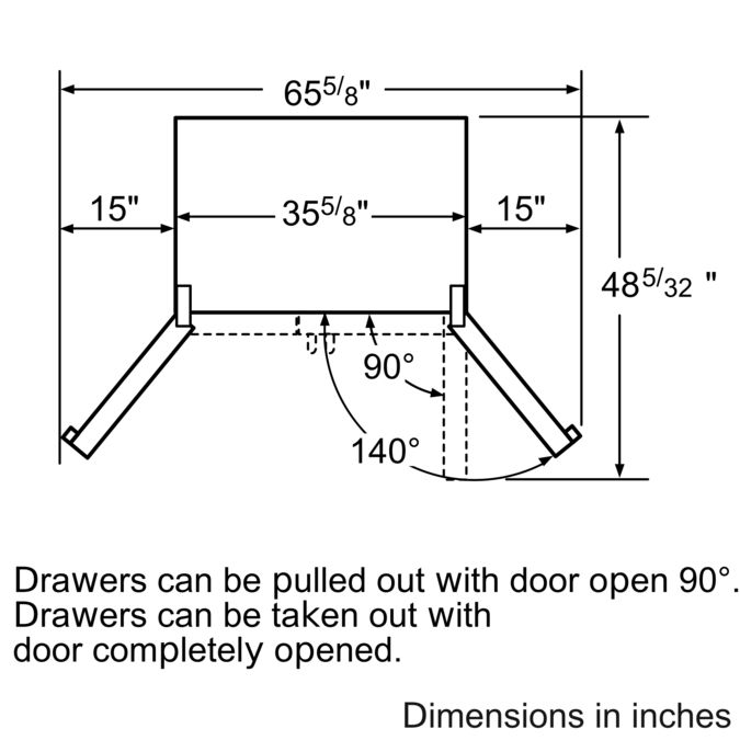 800 Series French Door Bottom Mount 36'' Stainless steel, Easy Clean Stainless Steel B26FT50SNS B26FT50SNS-13
