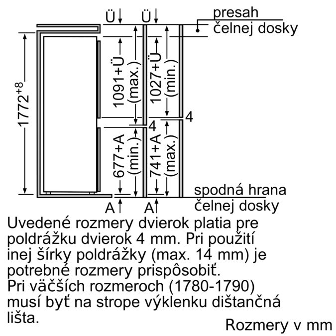 Serie | 2 Zabudovateľná chladnička s mrazničkou dole 177.2 x 54.1 cm sliding hinge KIV34X20 KIV34X20-8