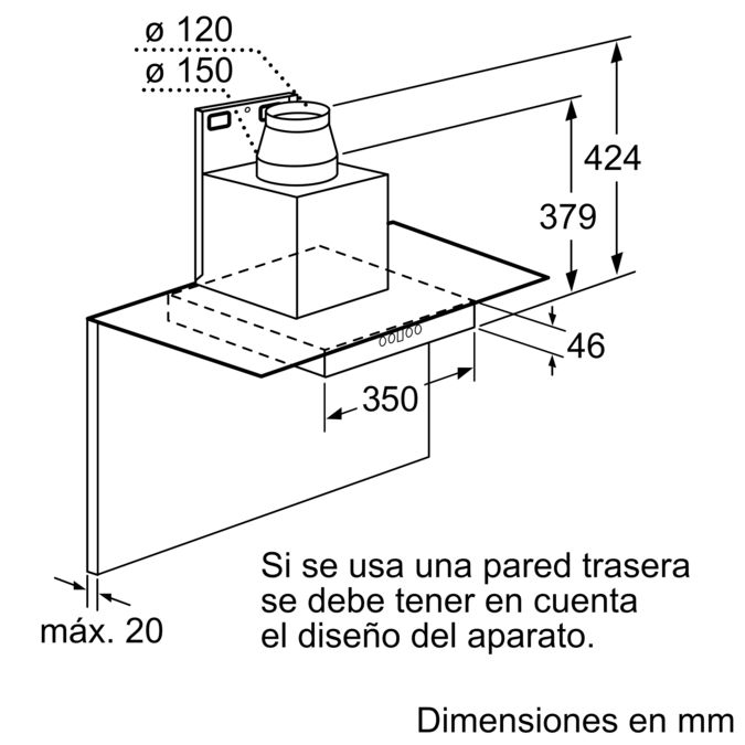 Serie | 2 wall-mounted cooker hood 90 cm Cristal claro DWA094W50 DWA094W50-6