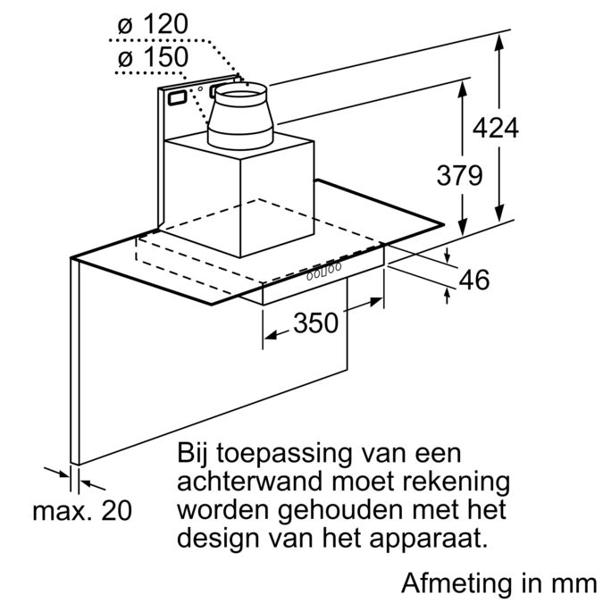 Serie | 4 wall-mounted cooker hood 90 cm helder glas DWA097A50 DWA097A50-5