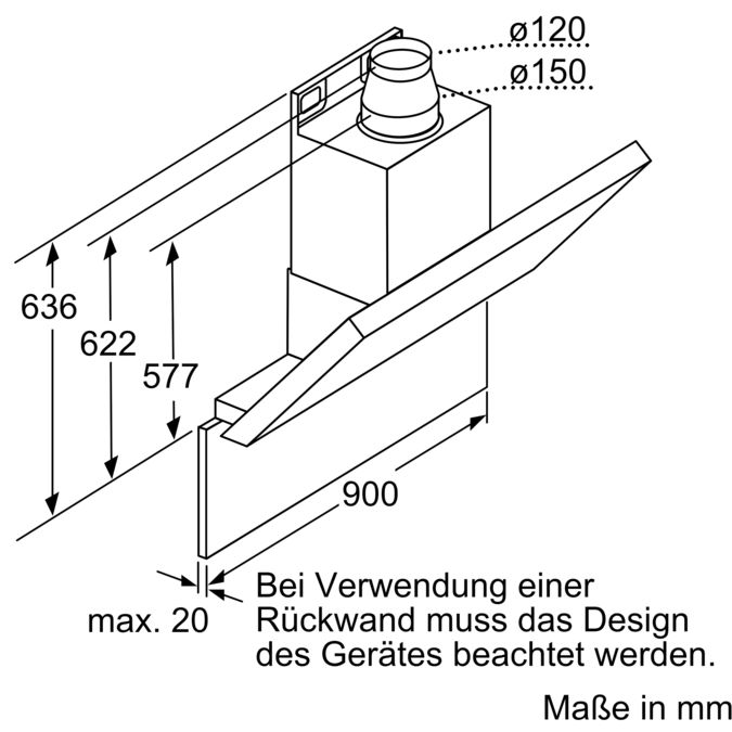 Schräg-Essen-Design Wandesse, 90 cm DWK09E852 DWK09E852-9