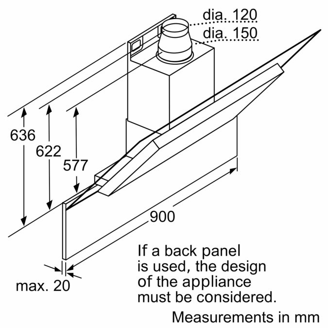 Wall-mounted cooker hood 90 cm clear glass DWK09E850B DWK09E850B-10