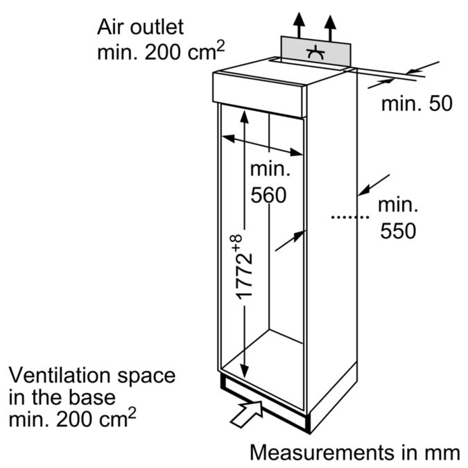 Einbau-Kühl-/Gefrier-Kombination Integrierbar, Flachscharnier-Technik KIS34A65 KIS34A65-3