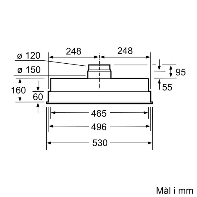 iQ300 Indbygningsemhætte 53 cm Sølvmetallic LB55565 LB55565-5