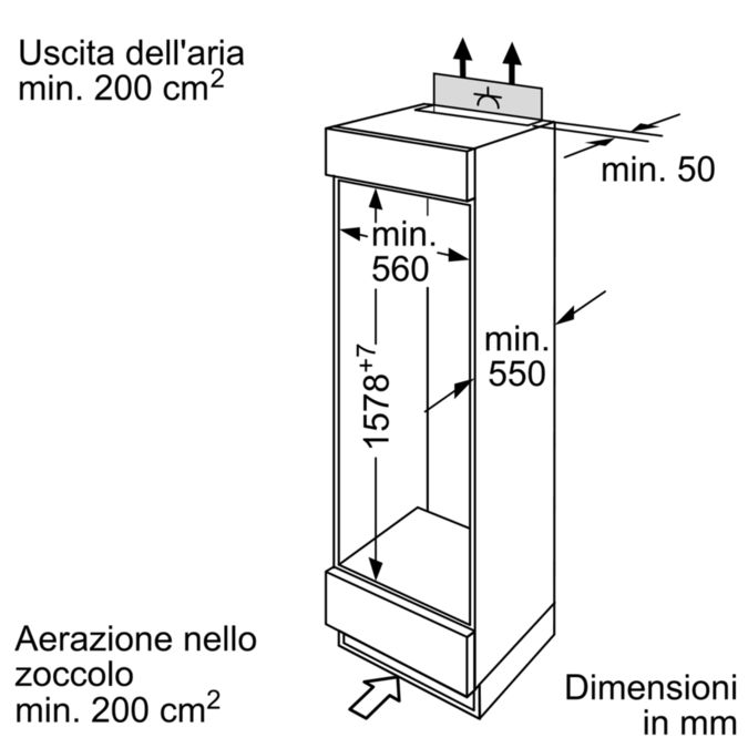 Serie | 4 Frigo-congelatore doppia porta da incasso 157.8 x 54.1 cm KID28A21 KID28A21-6