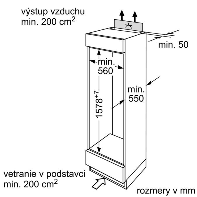Serie | 4 Zabudovateľná chladnička s mrazničkou hore 157.8 x 54.1 cm KID28A21 KID28A21-6