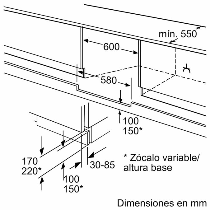 Congelador integrable bajo encimera 82 x 59.8 cm GUL12441 GUL12441-3