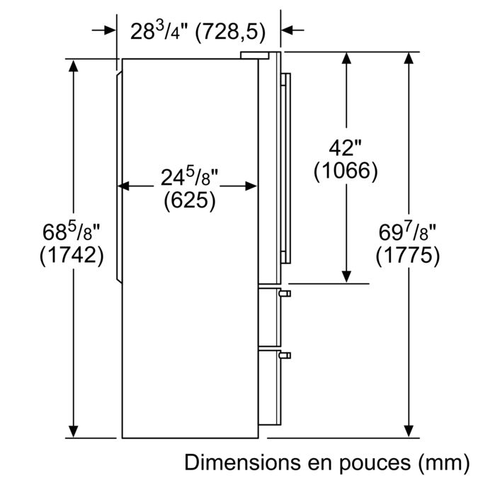 Série 800 Réfrigérateur à portes françaises congélateur en bas 36'' acier inox B21CL81SNS B21CL81SNS-9