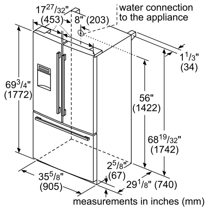 800 Series French Door Bottom Mount Refrigerator 36'' Stainless Steel B26FT80SNS B26FT80SNS-10