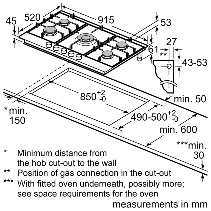 Series 6 Gas hob 90 cm Stainless steel PCR9A5B90 PCR9A5B90-7