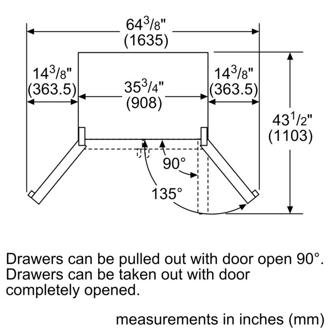 800 Series French Door Bottom Mount Refrigerator 36'' Black B21CT80SNB B21CT80SNB-15