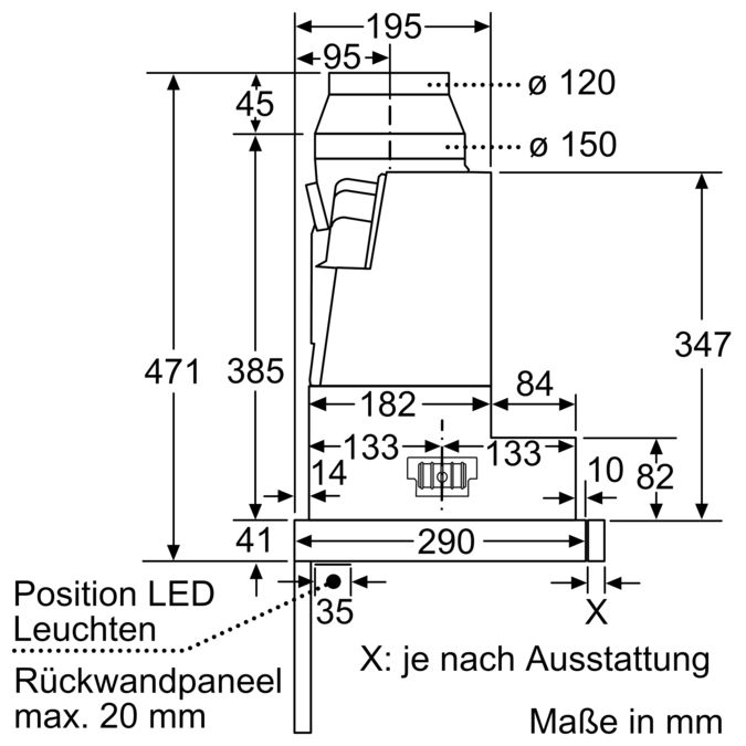 Serie | 6 Flachschirmhaube 60 cm Edelstahl DFR067T50 DFR067T50-10