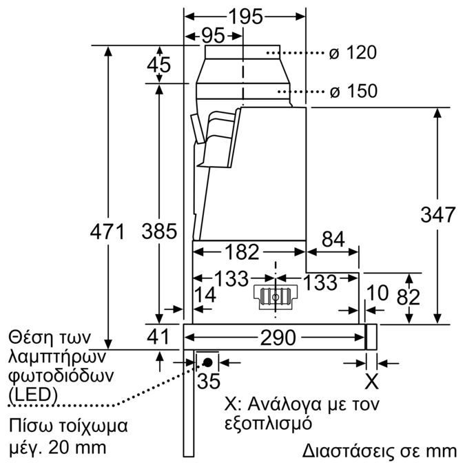 Serie | 4 Απορροφητήρας συρόμενος 90 cm Ασημί μεταλλικό DFR097A50 DFR097A50-10