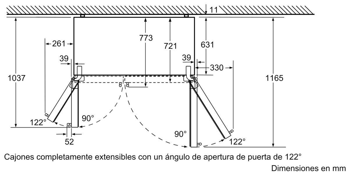 Serie 8 AMERICANO 176x91CM CRISTAL NEGRO NOFROST 175.6 x 91.2 cm Negro KAD92SB30 KAD92SB30-6