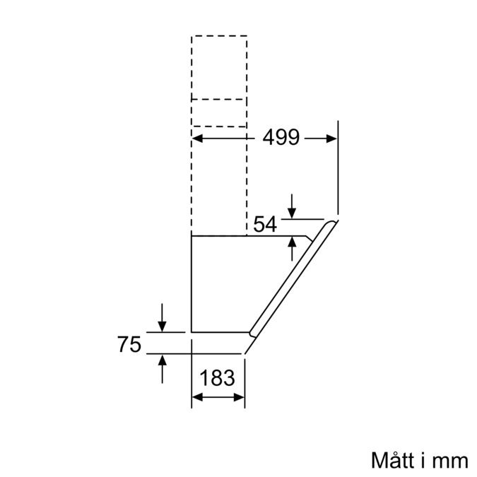 iQ300 Vägghängd köksfläkt 60 cm Klarglas med svart tryck, Svart LC67KGM60 LC67KGM60-10