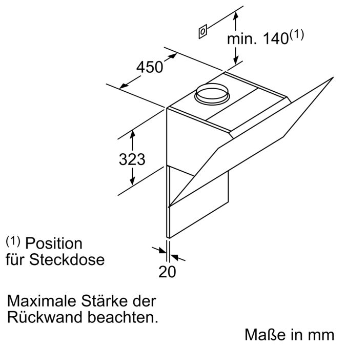 Serie 4 Wandesse 60 cm Klarglas schwarz bedruckt DWK67HM60 DWK67HM60-12