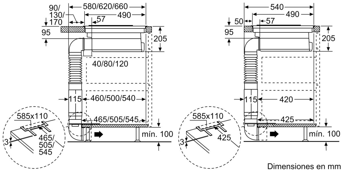 Serie | 6 Placa de inducción con extractor integrado 80 cm PVS851F21E PVS851F21E-6