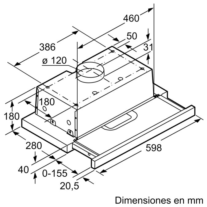 Serie 4 Campana telescópica 60 cm Plata DFT63AC50 DFT63AC50-6
