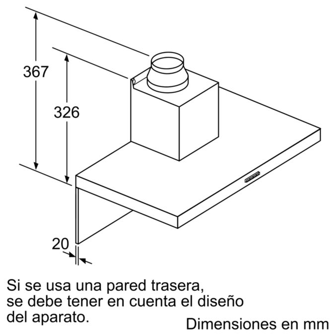 Serie 4 wall-mounted cooker hood 90 cm Acero inoxidable DWB96DM50 DWB96DM50-11