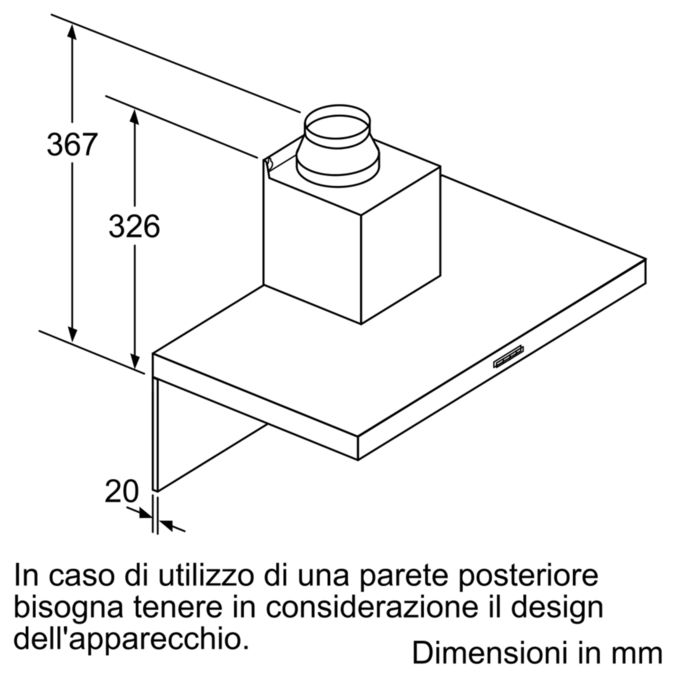 Serie 2 Cappa aspirante a muro 60 cm Accaio inox DWB66BC50 DWB66BC50-9