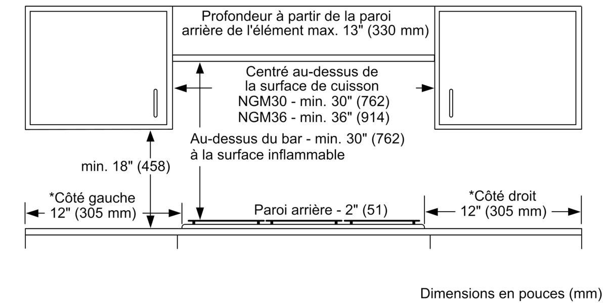 Série 800 Table gaz 30'' Noir NGM8046UC NGM8046UC-4