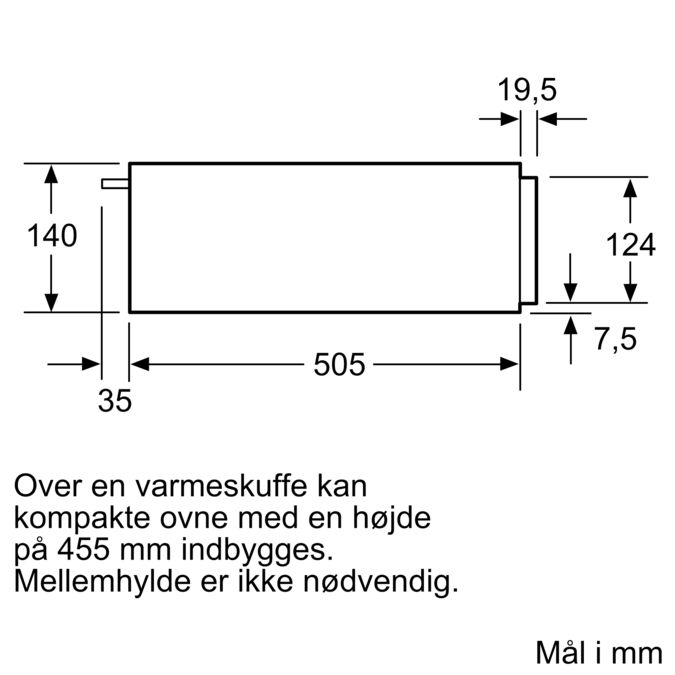Serie 6 Varmeskuffe til indbyg 60 x 14 cm Rustfrit stål BIC510NS0 BIC510NS0-5